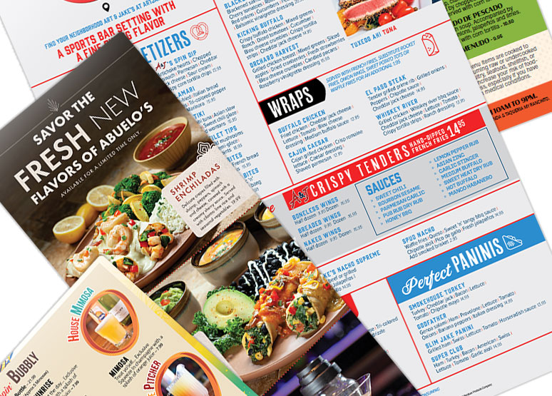 MenuWorks Laminated Restaurant Menu Printing MenuWorks Laminated Restaurant Menu Printing